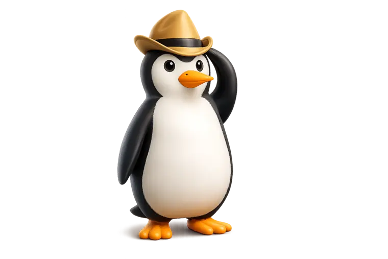 The PingBlocks mascot — a penguin on an iceberg